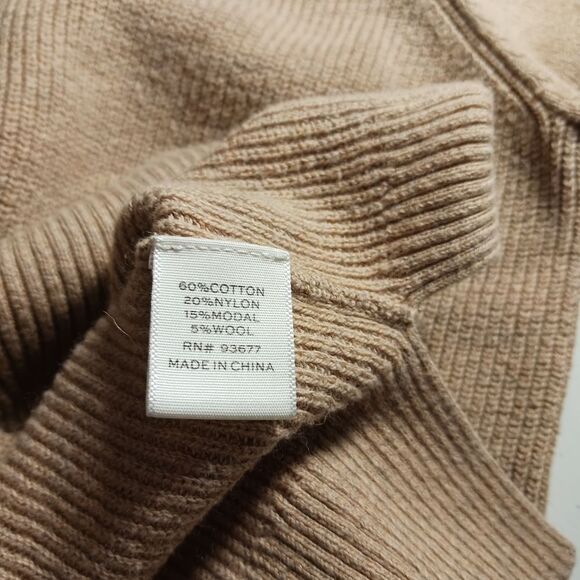 Stylus Women's Large Lightweight Cotton/ Nylon/Wool Tan/ Gray Sweater. - Picture 10 of 12